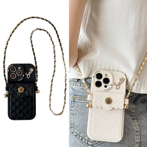 Camellia Crossbody Holder Phone Case With Anti-fall Full Protection For iPhone